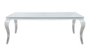 Carone Rectangular Glass Top Dining Table White and Chrome - NY Furniture Direct (NY)