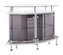 Gideon Crescent Shaped Glass Top Bar Unit with Drawer - NY Furniture Direct (NY)