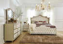 Antonella 3-drawer Upholstered Nightstand Ivory and Camel - NY Furniture Direct (NY)