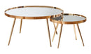 Kaelyn 2-piece Mirror Top Nesting Coffee Table Mirror and Gold - NY Furniture Direct (NY)