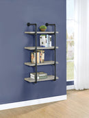 Elmcrest 24-inch Wall Shelf Black and Grey Driftwood - NY Furniture Direct (NY)