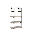 Elmcrest 24-inch Wall Shelf Black and Rustic Oak - NY Furniture Direct (NY)