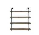 Elmcrest 40-inch Wall Shelf Black and Rustic Oak - NY Furniture Direct (NY)