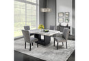 D02 Black Dining Table with D8685 Grey Dining Chair