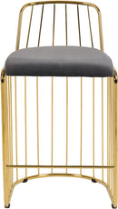 Gio Grey Velvet Stool - NY Furniture Direct (NY)