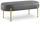 Gia Grey Velvet Bench - NY Furniture Direct (NY)