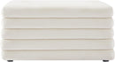 Lorenzo Cream Velvet Ottoman - NY Furniture Direct (NY)