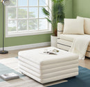 Lorenzo Cream Velvet Ottoman - NY Furniture Direct (NY)