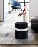 Hailey Black Velvet Ottoman/Stool