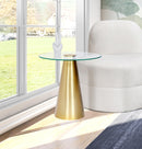 Glassimo Brushed Gold End Table - NY Furniture Direct (NY)