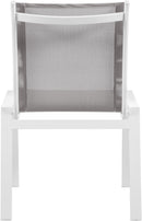 Nizuc Grey Mesh Waterproof Fabric Outdoor Patio Aluminum Mesh Dining Chair - NY Furniture Direct (NY)
