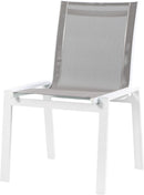 Nizuc Grey Mesh Waterproof Fabric Outdoor Patio Aluminum Mesh Dining Chair - NY Furniture Direct (NY)