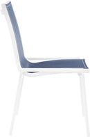 Nizuc Navy Mesh Waterproof Fabric Outdoor Patio Aluminum Mesh Dining Chair - NY Furniture Direct (NY)