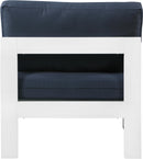 Nizuc Navy Waterproof Fabric Outdoor Patio Aluminum Armless Chair - NY Furniture Direct (NY)