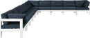 Nizuc Navy Waterproof Fabric Outdoor Patio Modular Sectional - NY Furniture Direct (NY)