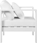 Nizuc White Waterproof Fabric Outdoor Patio Aluminum Arm Chair - NY Furniture Direct (NY)