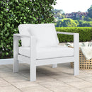 Nizuc White Waterproof Fabric Outdoor Patio Aluminum Arm Chair - NY Furniture Direct (NY)