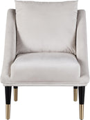 Elegante Cream Velvet Accent Chair - NY Furniture Direct (NY)