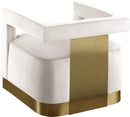Armani Cream Velvet Accent Chair - NY Furniture Direct (NY)