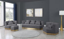 Marquis Grey Velvet Ottoman - NY Furniture Direct (NY)