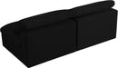 Serene Black Linen Fabric Deluxe Cloud Modular Armless Sofa - NY Furniture Direct (NY)