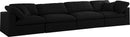 Serene Black Linen Fabric Deluxe Cloud Modular Sofa - NY Furniture Direct (NY)