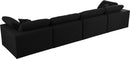 Serene Black Linen Fabric Deluxe Cloud Modular Sofa - NY Furniture Direct (NY)