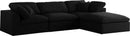Serene Black Linen Fabric Deluxe Cloud Modular Sectional - NY Furniture Direct (NY)