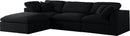 Serene Black Linen Fabric Deluxe Cloud Modular Sectional - NY Furniture Direct (NY)