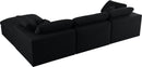 Serene Black Linen Fabric Deluxe Cloud Modular Sectional - NY Furniture Direct (NY)