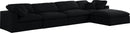 Serene Black Linen Fabric Deluxe Cloud Modular Sectional - NY Furniture Direct (NY)