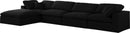 Serene Black Linen Fabric Deluxe Cloud Modular Sectional - NY Furniture Direct (NY)