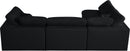 Serene Black Linen Fabric Deluxe Cloud Modular Sectional - NY Furniture Direct (NY)