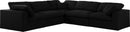 Serene Black Linen Fabric Deluxe Cloud Modular Sectional - NY Furniture Direct (NY)