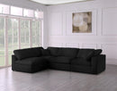 Serene Black Linen Fabric Deluxe Cloud Modular Sectional - NY Furniture Direct (NY)