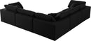 Serene Black Linen Fabric Deluxe Cloud Modular Sectional - NY Furniture Direct (NY)