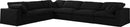 Serene Black Linen Fabric Deluxe Cloud Modular Sectional - NY Furniture Direct (NY)