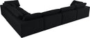 Serene Black Linen Fabric Deluxe Cloud Modular Sectional - NY Furniture Direct (NY)