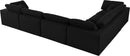 Serene Black Linen Fabric Deluxe Cloud Modular Sectional - NY Furniture Direct (NY)