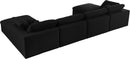Serene Black Linen Fabric Deluxe Cloud Modular Sectional - NY Furniture Direct (NY)