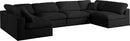 Serene Black Linen Fabric Deluxe Cloud Modular Sectional - NY Furniture Direct (NY)