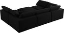 Serene Black Linen Fabric Deluxe Cloud Modular Sectional - NY Furniture Direct (NY)