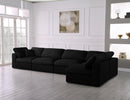 Serene Black Linen Fabric Deluxe Cloud Modular Sectional - NY Furniture Direct (NY)