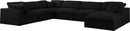 Serene Black Linen Fabric Deluxe Cloud Modular Sectional - NY Furniture Direct (NY)