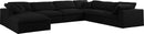 Serene Black Linen Fabric Deluxe Cloud Modular Sectional - NY Furniture Direct (NY)
