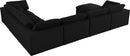 Serene Black Linen Fabric Deluxe Cloud Modular Sectional - NY Furniture Direct (NY)