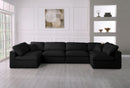 Serene Black Linen Fabric Deluxe Cloud Modular Sectional - NY Furniture Direct (NY)