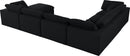 Serene Black Linen Fabric Deluxe Cloud Modular Sectional - NY Furniture Direct (NY)