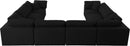 Serene Black Linen Fabric Deluxe Cloud Modular Sectional - NY Furniture Direct (NY)