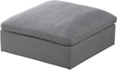 Serene Grey Linen Fabric Deluxe Cloud Ottoman - NY Furniture Direct (NY)